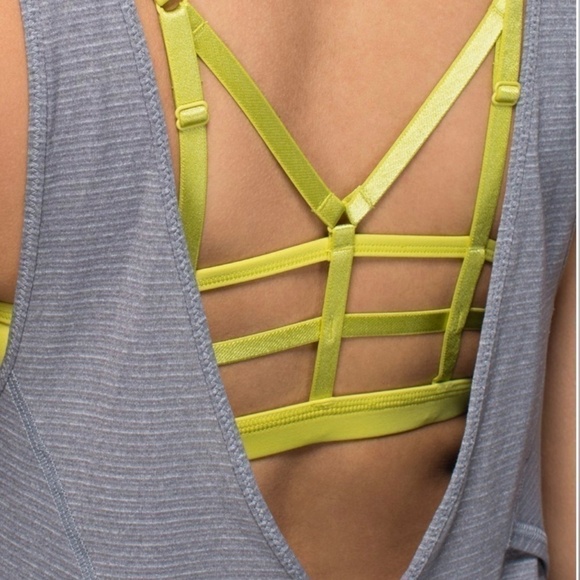 Lululemon Two Piece Seek the Heat Tank/Bra Heathered Slate/Pear Size 6 - Picture 4 of 14